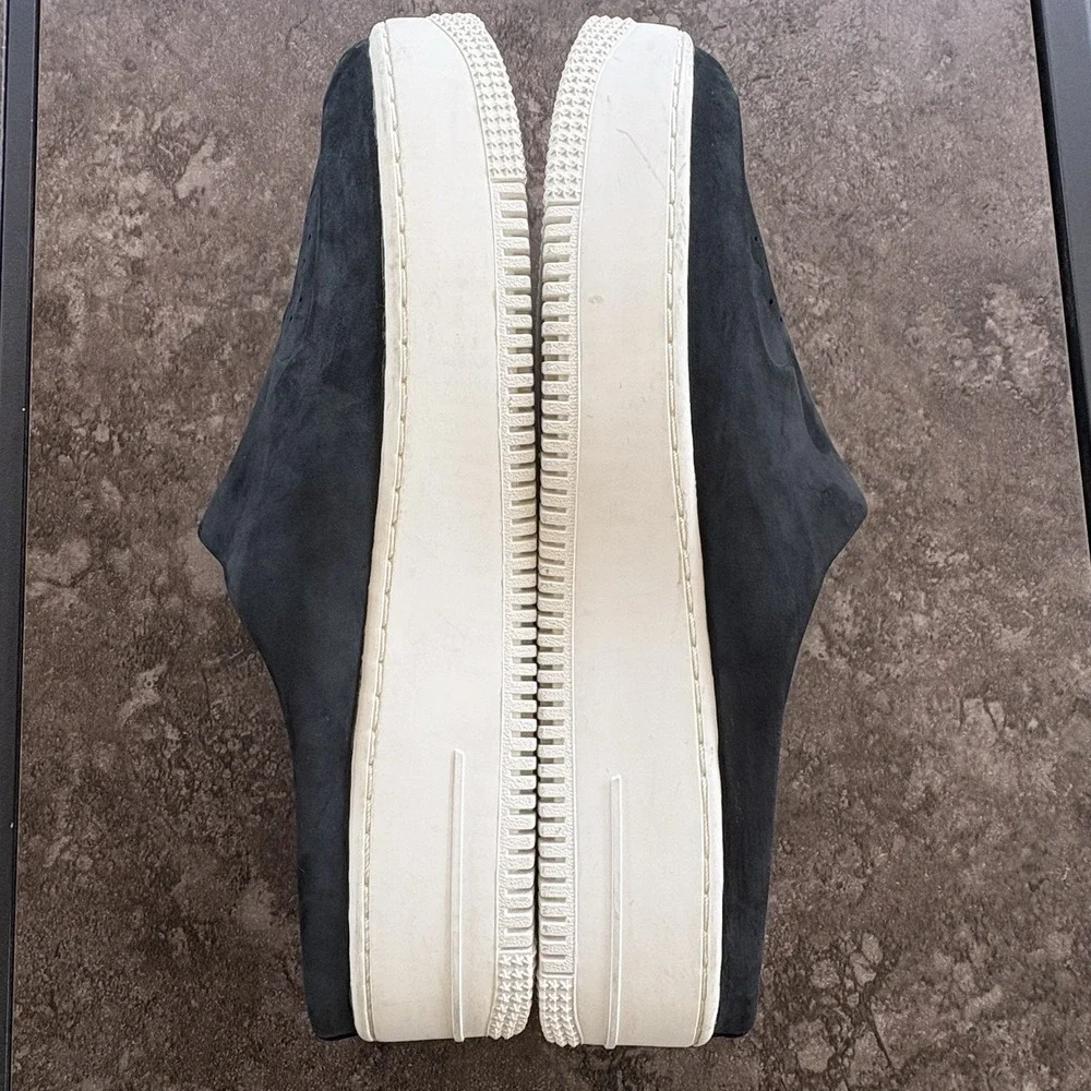 Nike Air Force 1 Lover XX Premium Mule Sneakers Chunky Black Suede Women's 12 - Picture 8 of 11